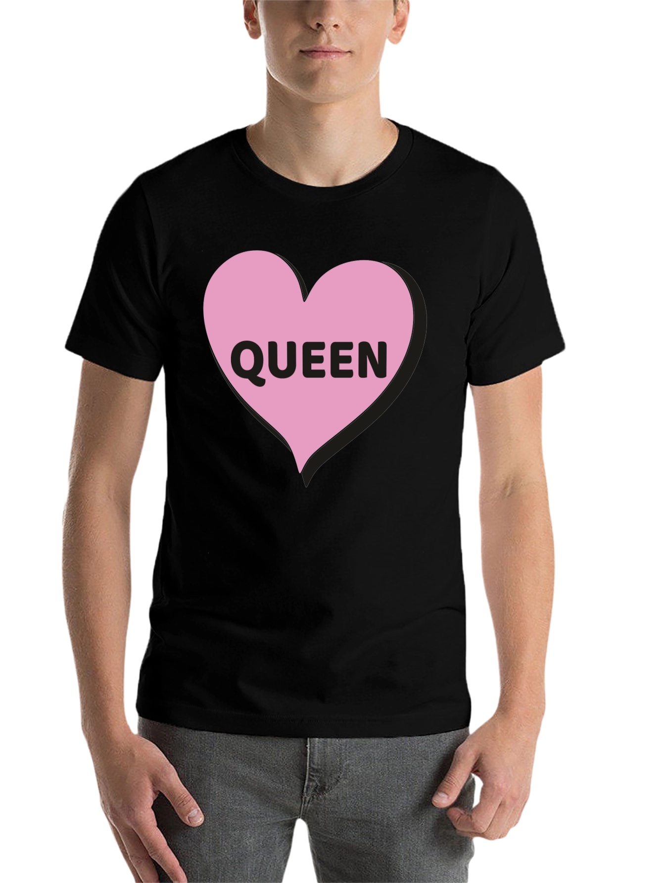 Black Queen Heart Graphic Black T-Shirt view 7