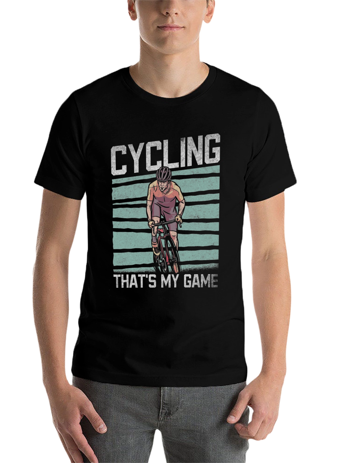 Black Cycling That's My Game T-Shirt -  Black view 7
