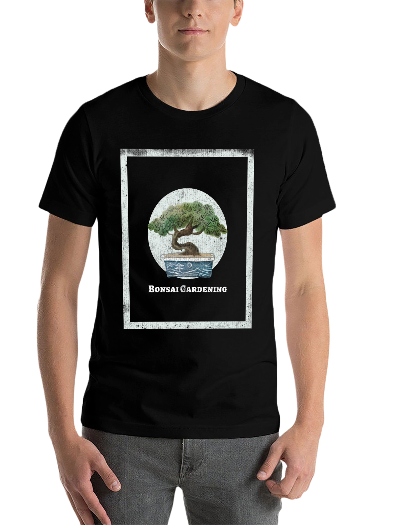 Black Bonsai Gardening Graphic Tee view 7