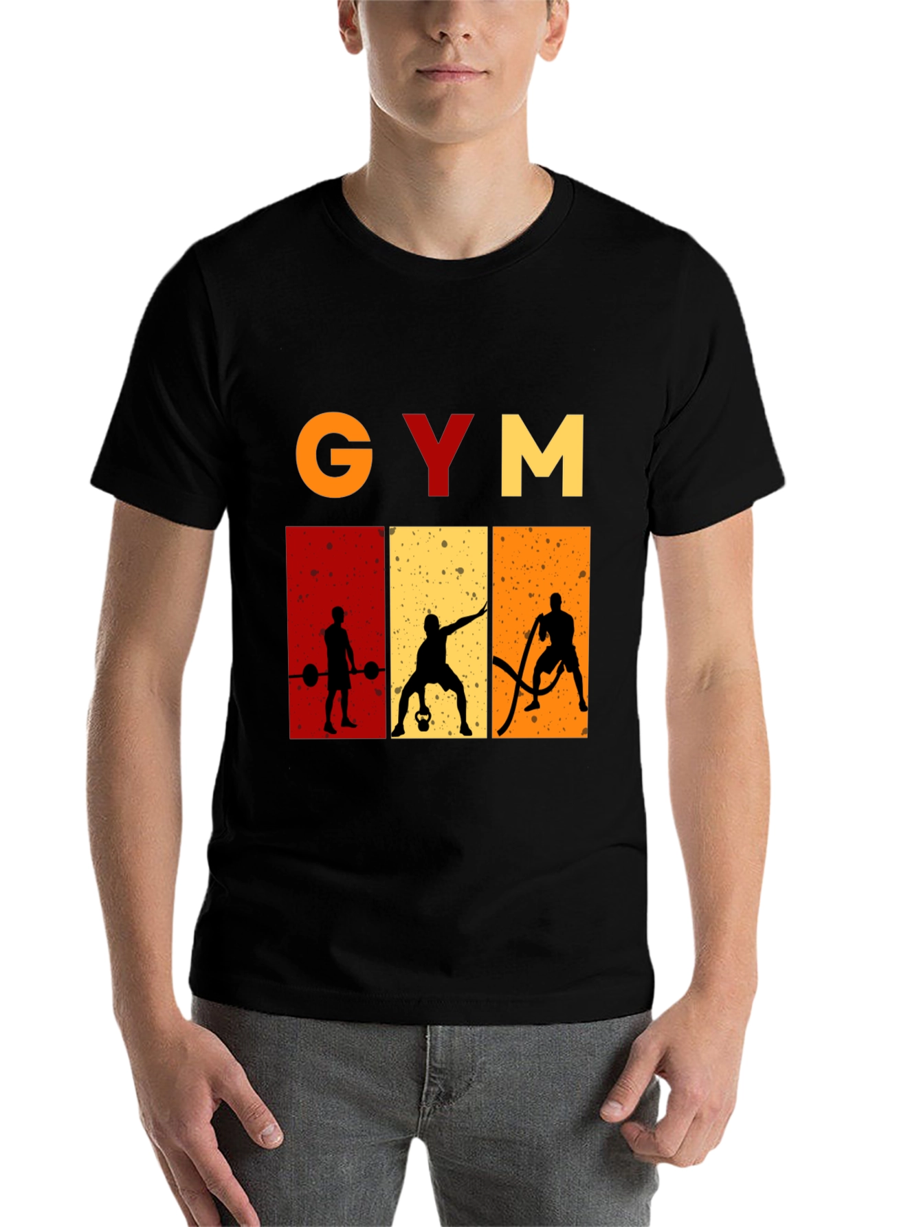 Black Gym Motivation Graphic Tee - Fitness Workout Shirt view 7