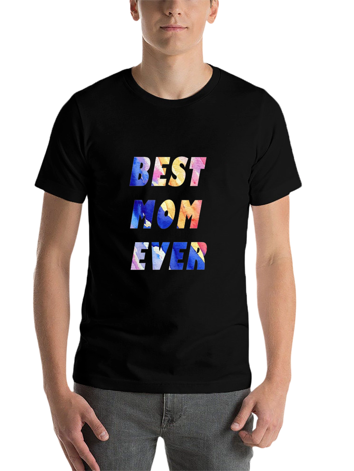 Black Best Mom Ever Graphic T-Shirt view 7