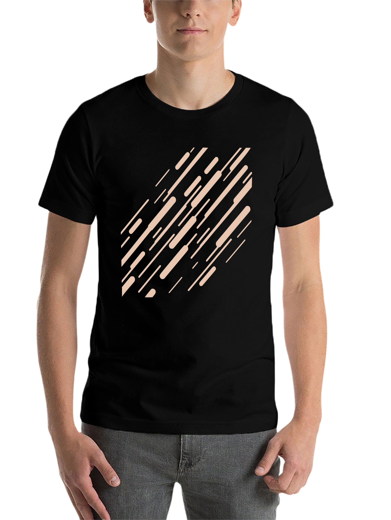 Black Modern Graphic Print Black T-Shirt view 7