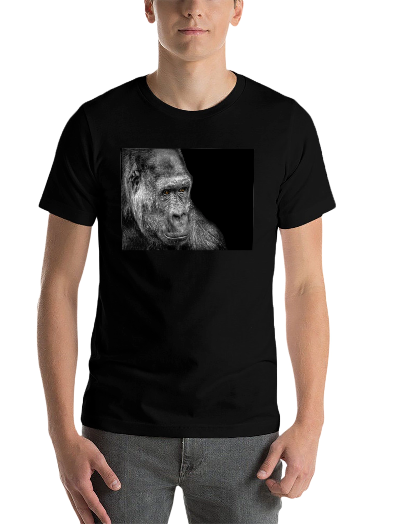 Black Gorilla Graphic Black T-Shirt view 7
