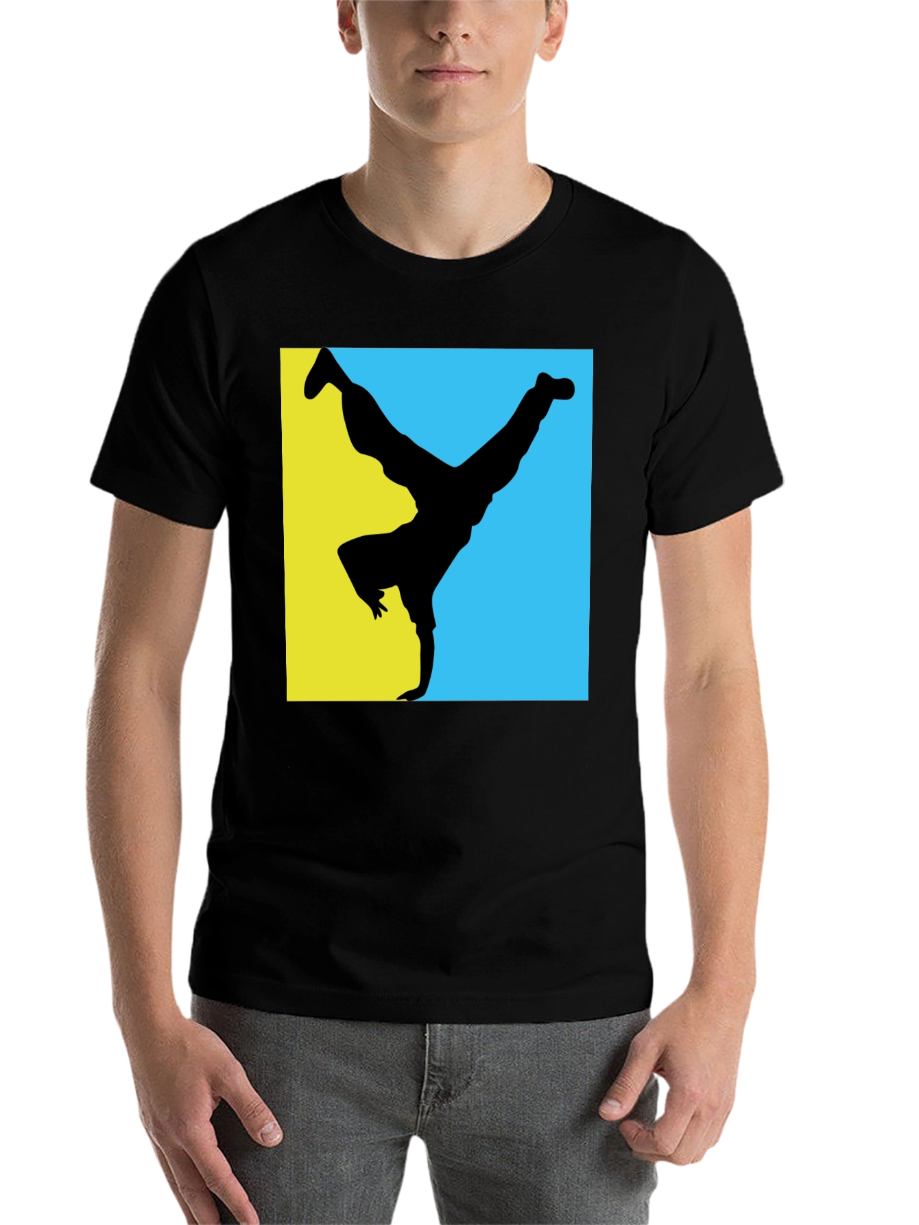 Black B-Boy Silhouette Graphic Tee - Black view 7