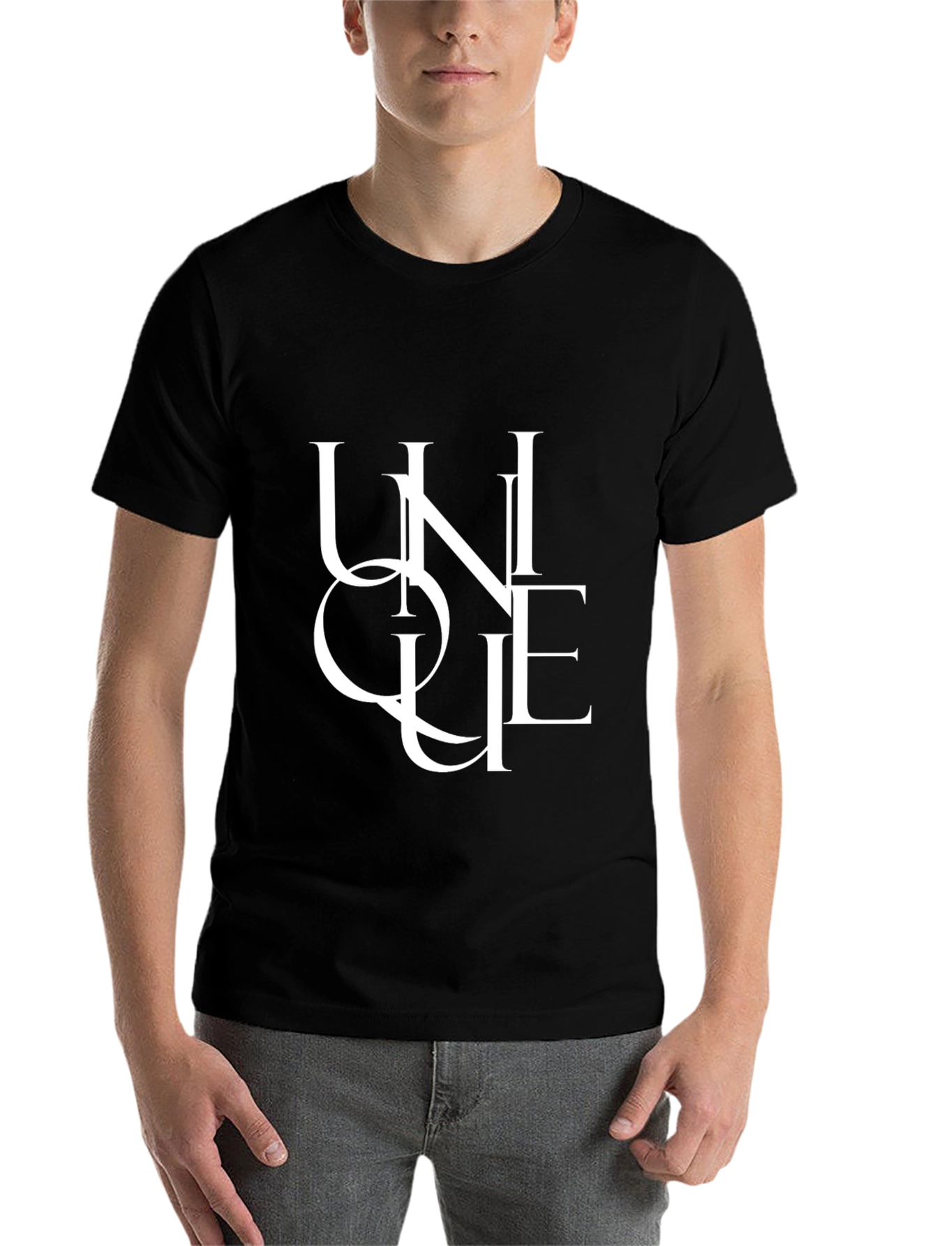 Black Unique Graphic Tee - Men's Black T-Shirt view 7