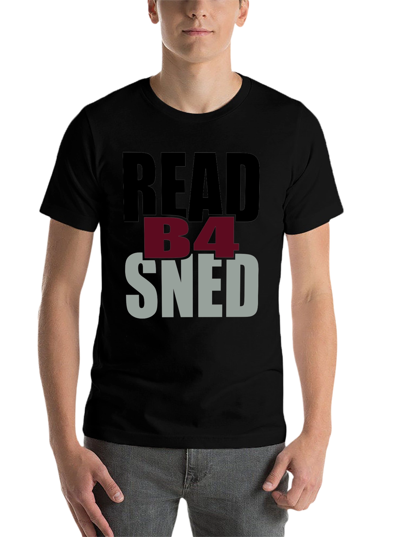 Black Read B4 Sned Black Graphic Tee Shirt view 7