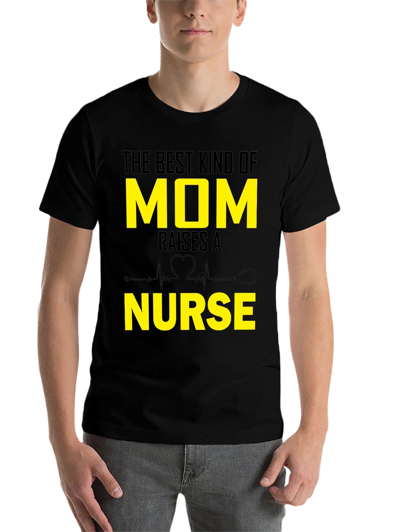 Black Best Mom Nurse T-Shirt view 7