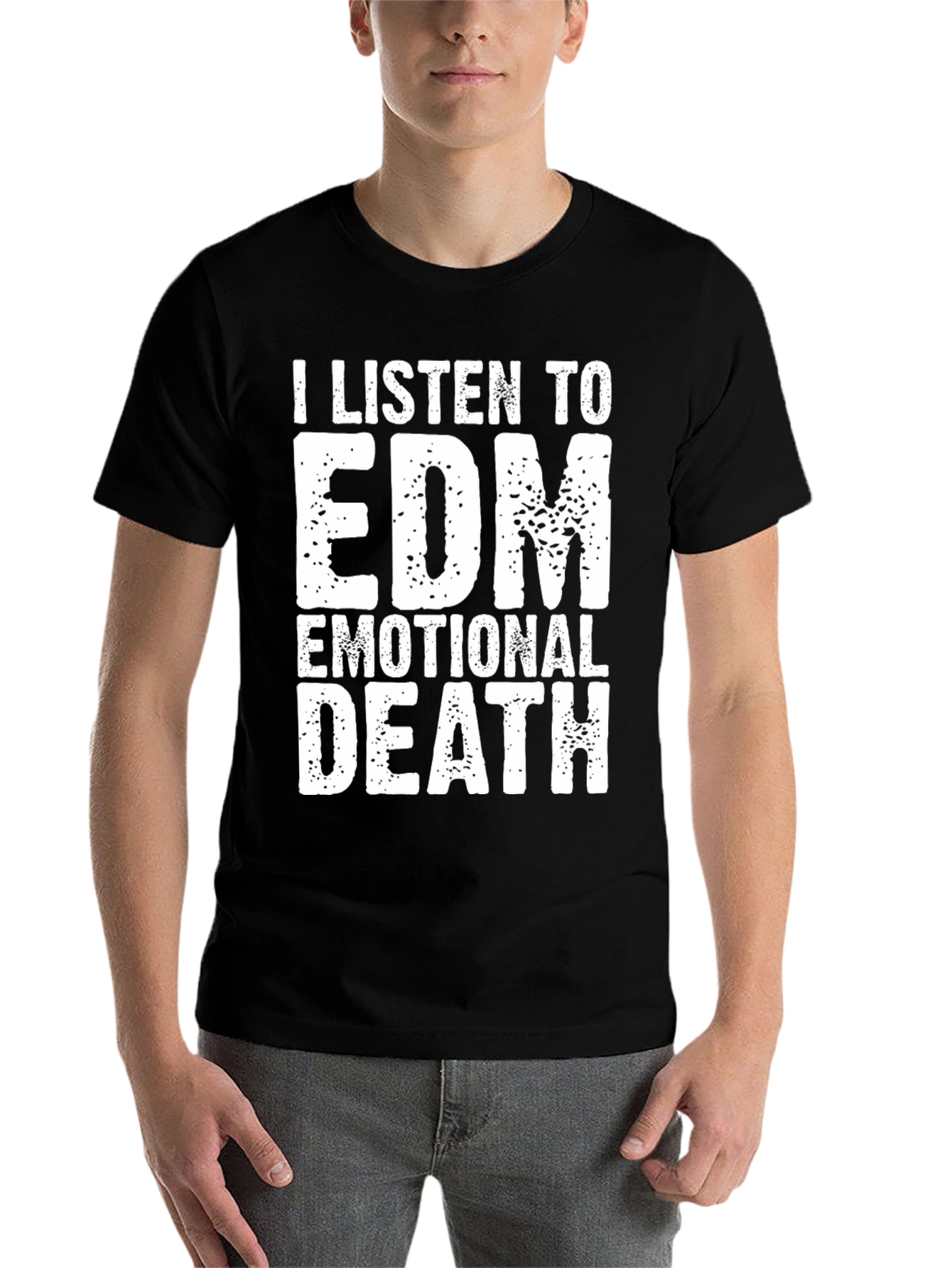 Black EDM Emotional Death Graphic Tee view 7