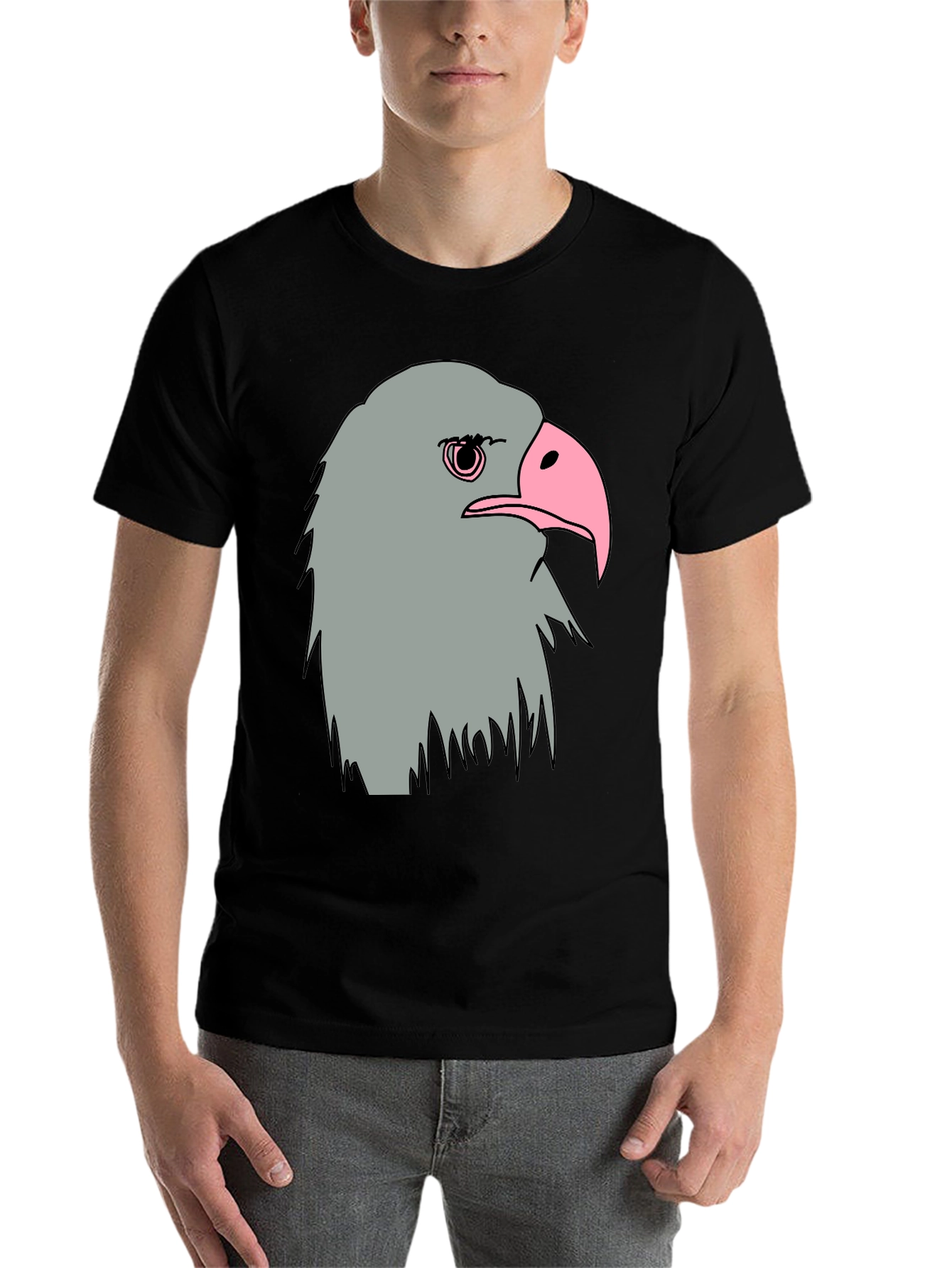 Black Eagle Graphic Tee - Men's Black Cotton T-Shirt view 7