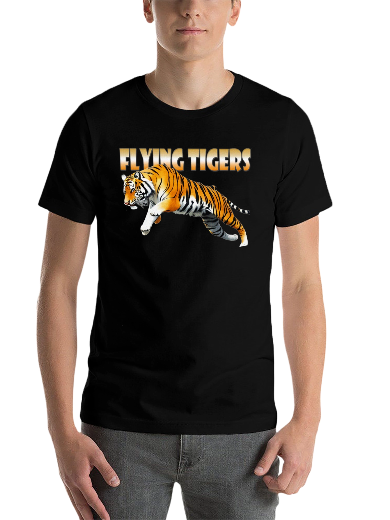 Black Flying Tigers Graphic T-Shirt view 7