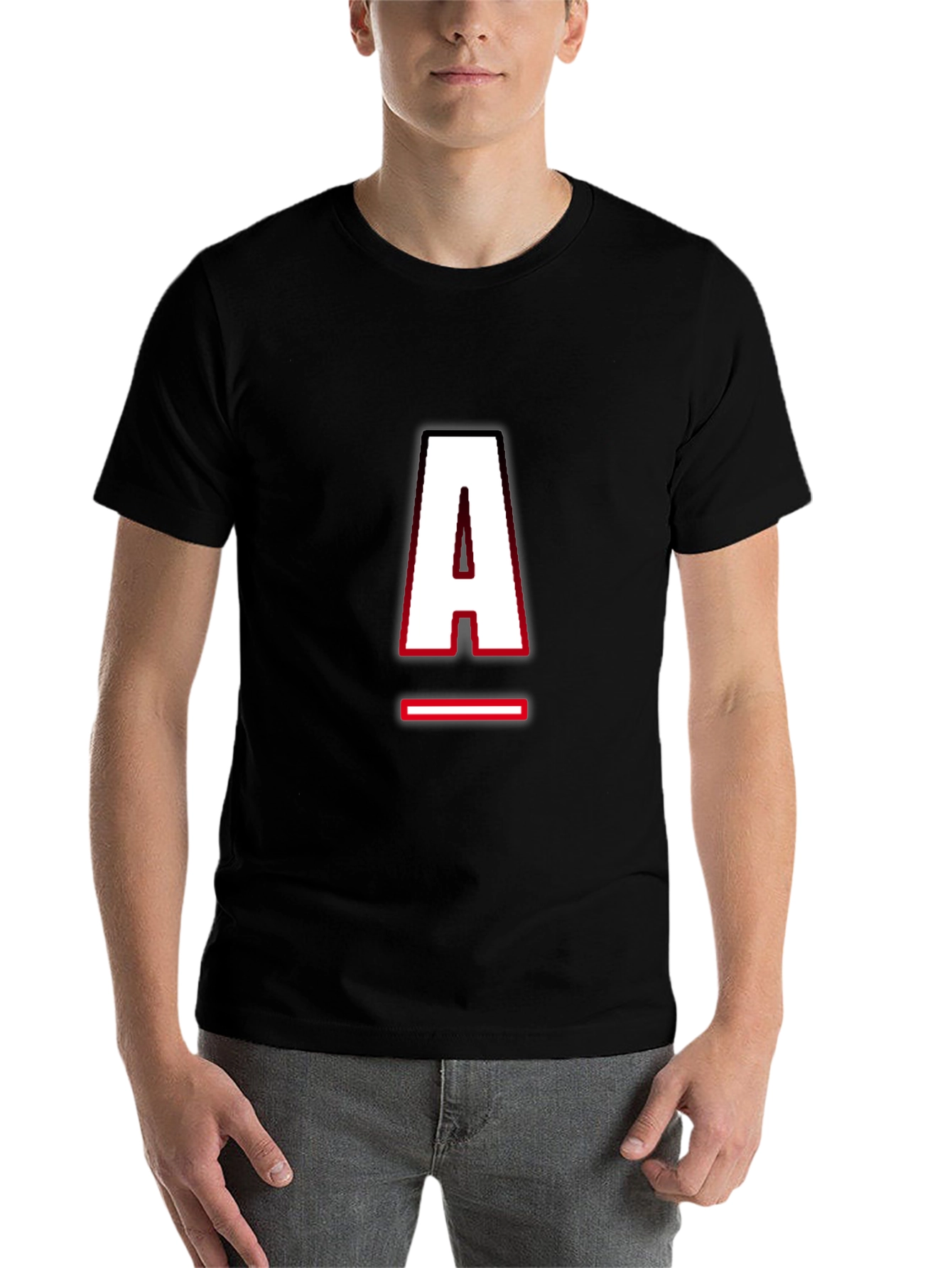 Black Letter "A" Graphic T-Shirt - Black view 7