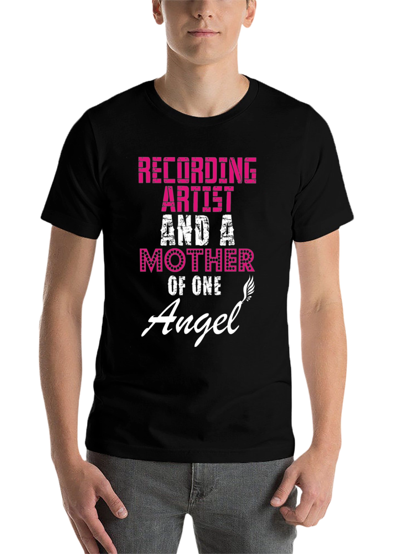 Black Recording Artist & A Mother Of One Angel T-Shirt view 7