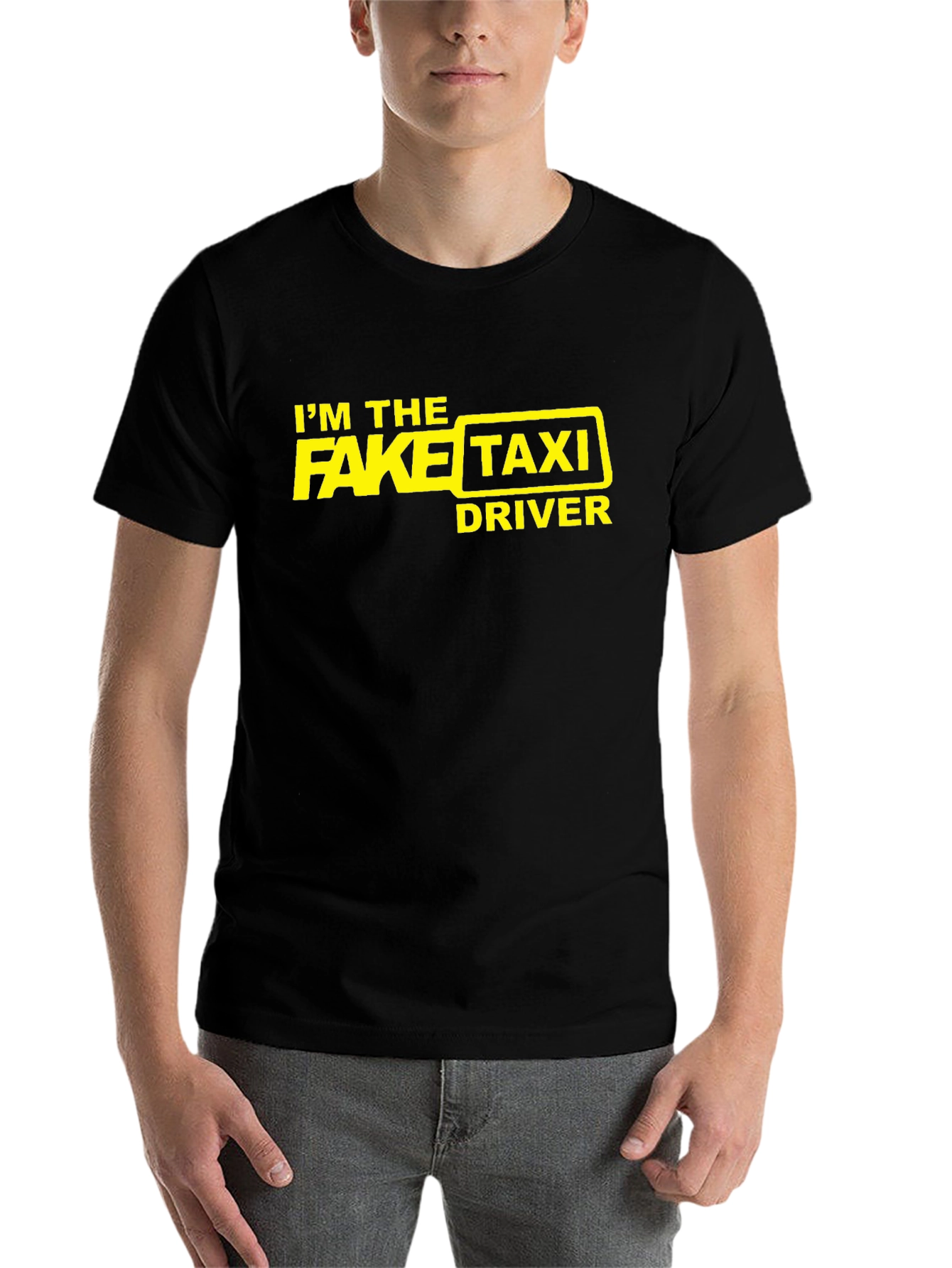 Black I'm the Fake Taxi Driver Graphic Novelty T-Shirt view 7