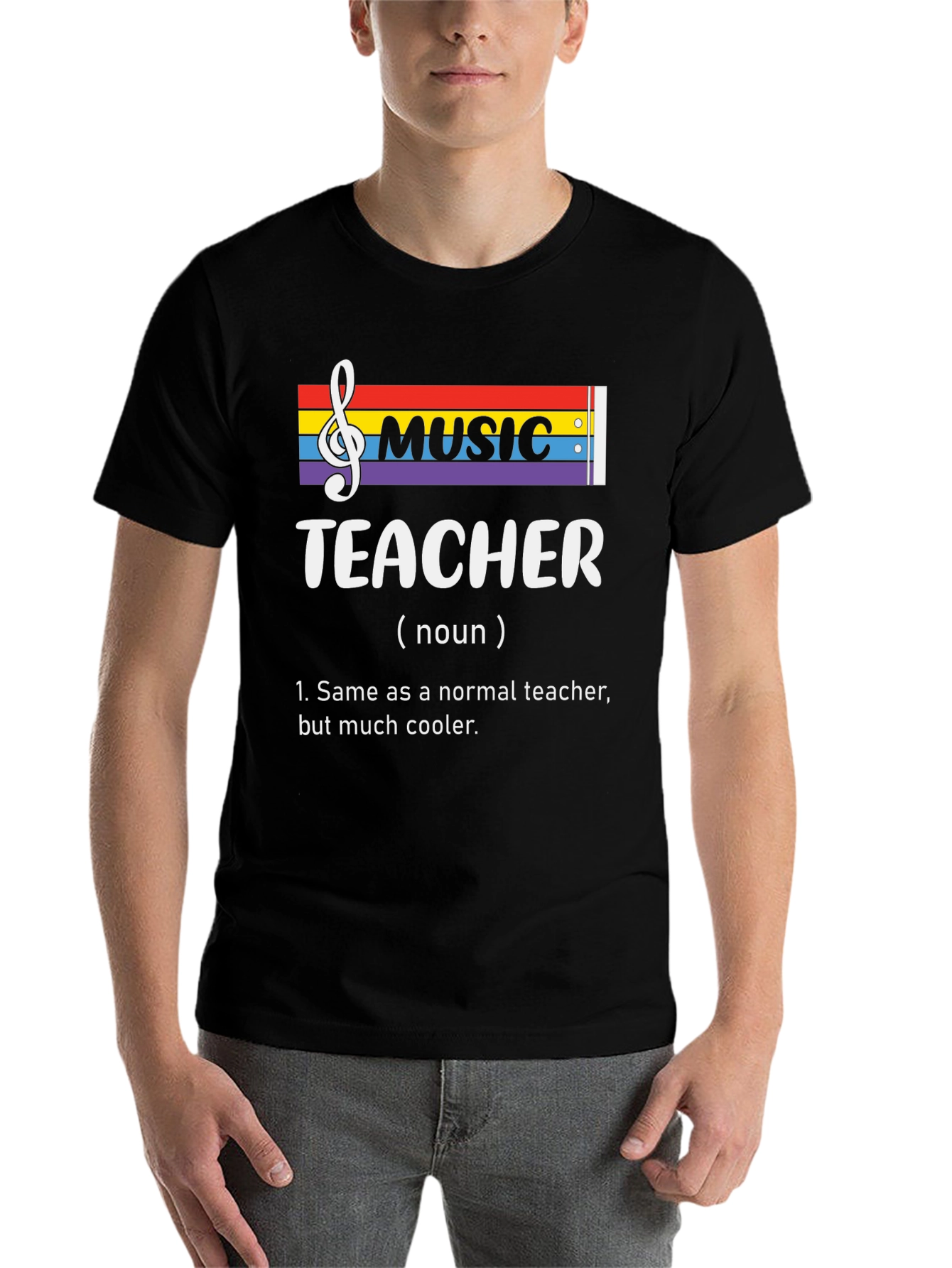 Black Music Teacher Definition T-Shirt - Cool Teacher Appreciation Tee view 7