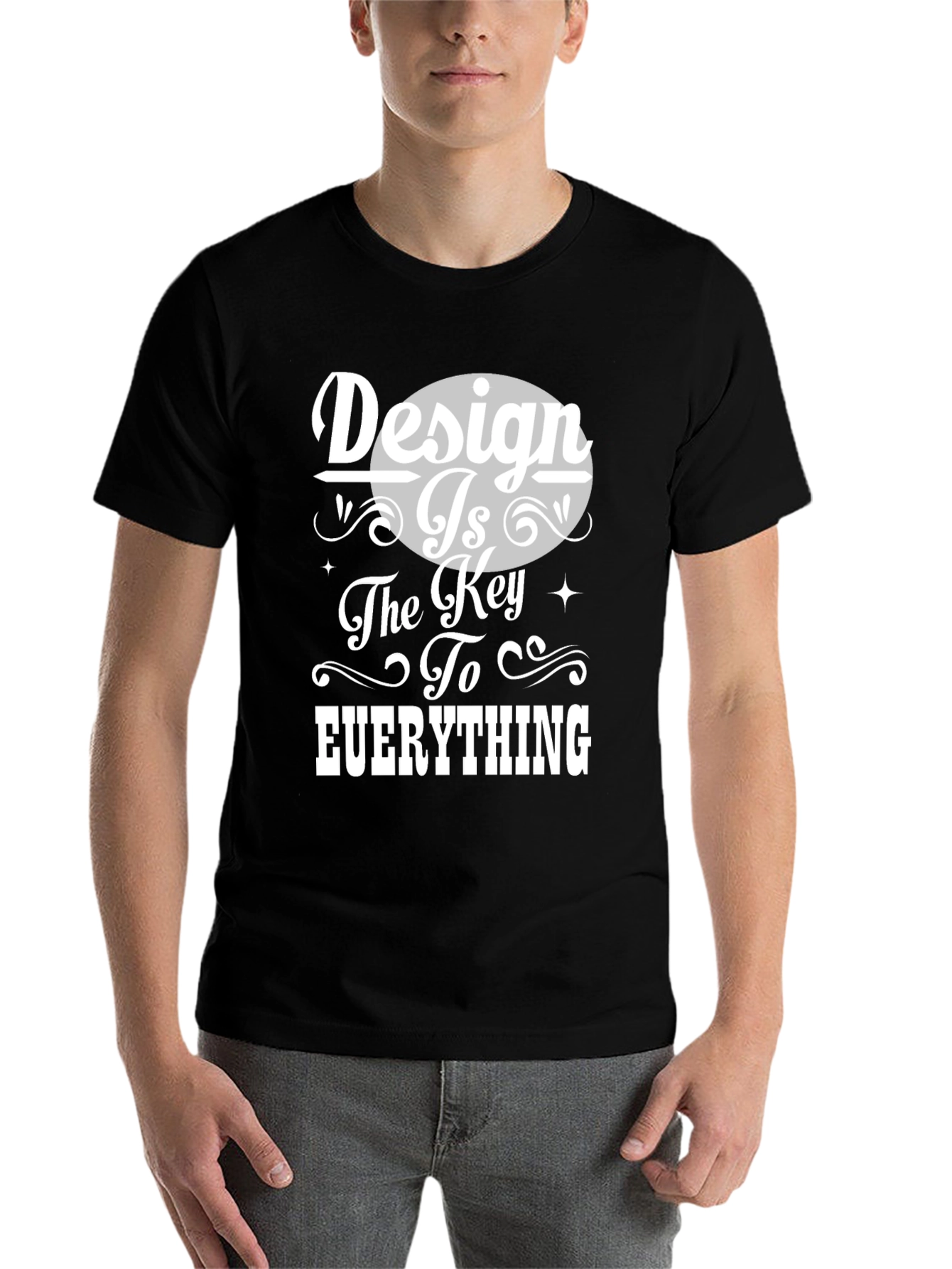 Black Design is Key Graphic Tee - Unisex Black T-Shirt view 7