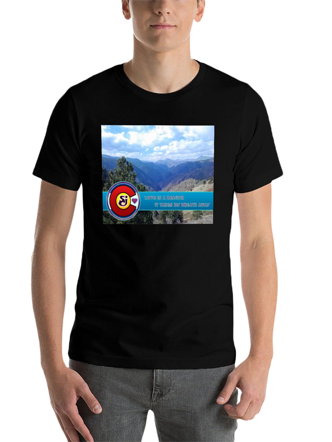 Black Scenic Mountain View Graphic Tee view 7