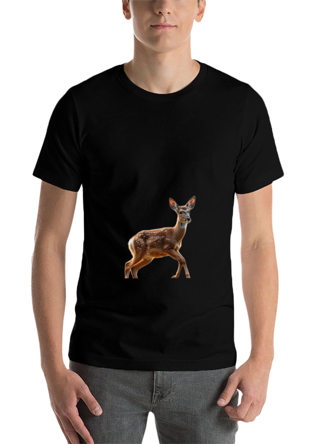 Black Deer Graphic Black T-Shirt view 7