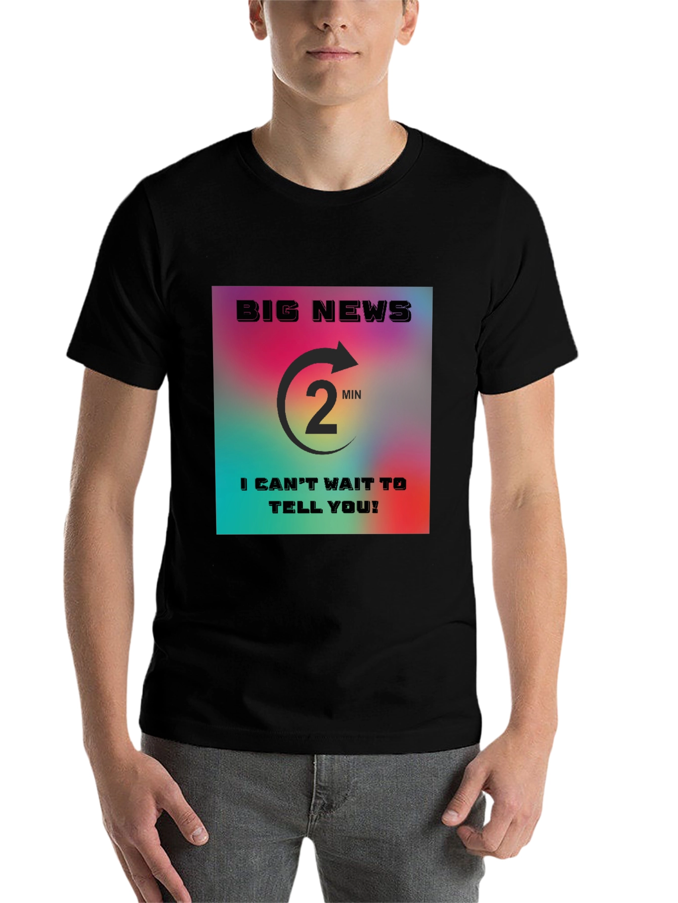Black Big News Countdown T-Shirt view 7