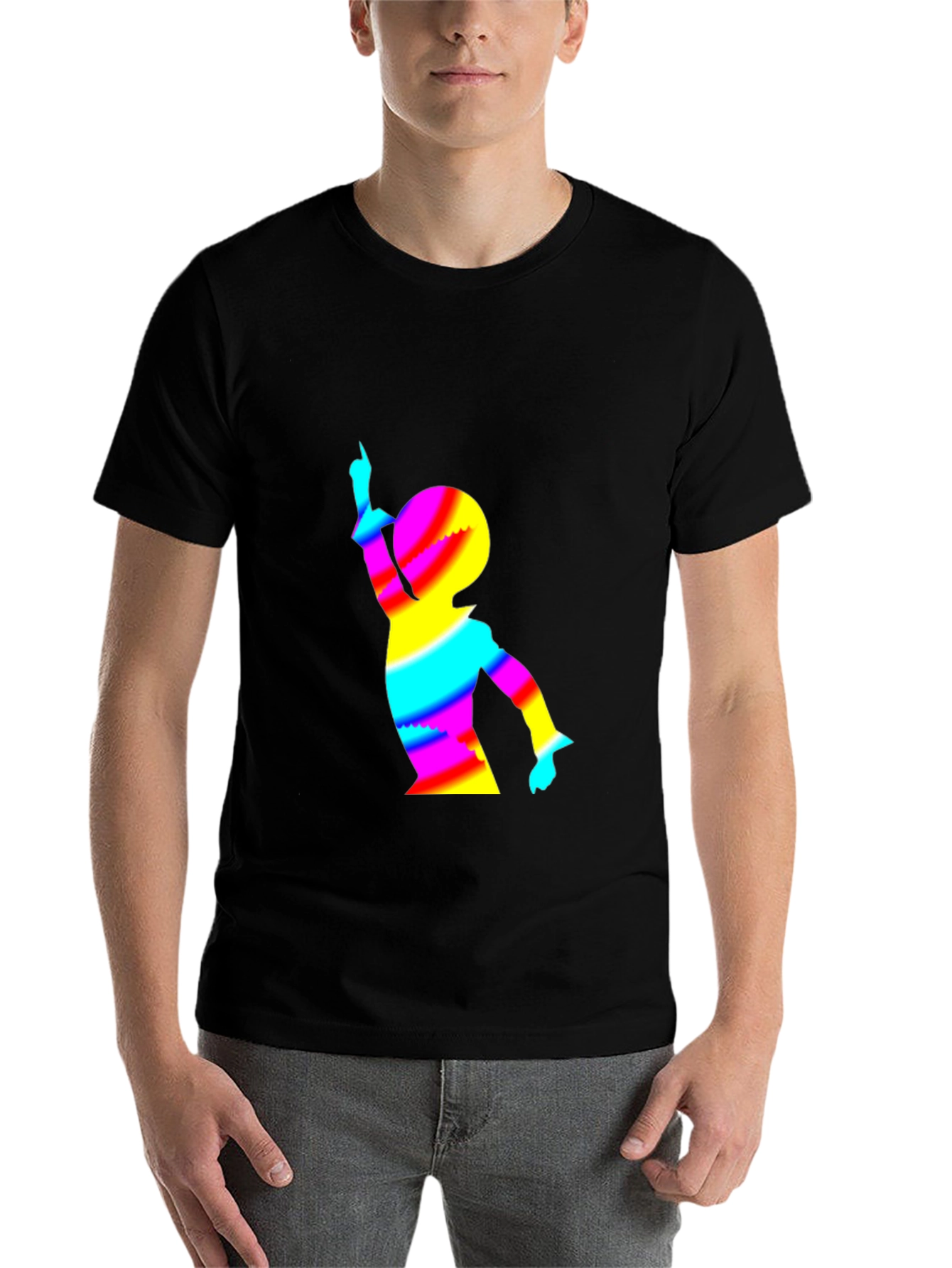 Black Retro Rainbow Silhouette Tee view 7