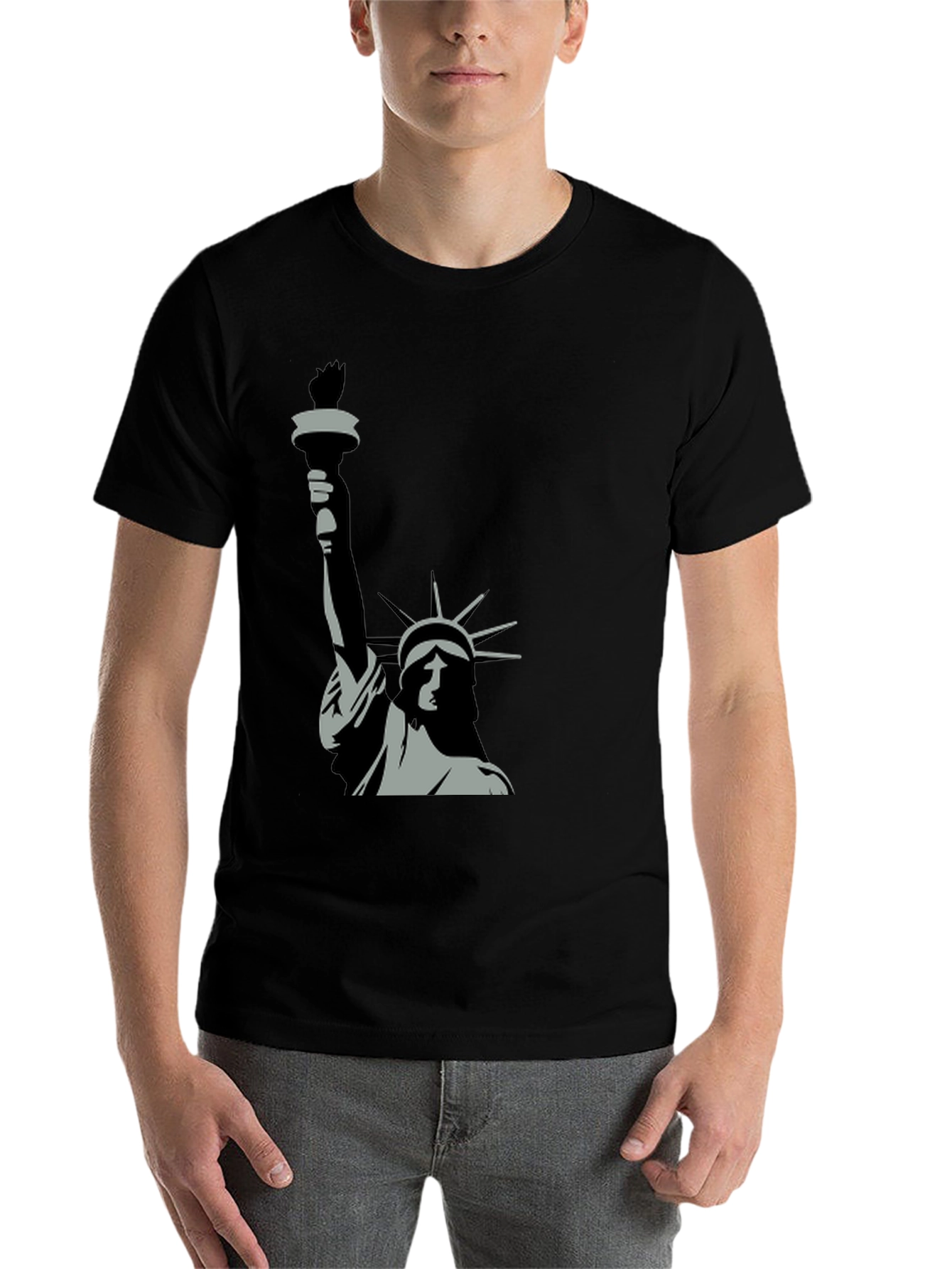 Black Statue of Liberty Graphic Tee - Black view 7