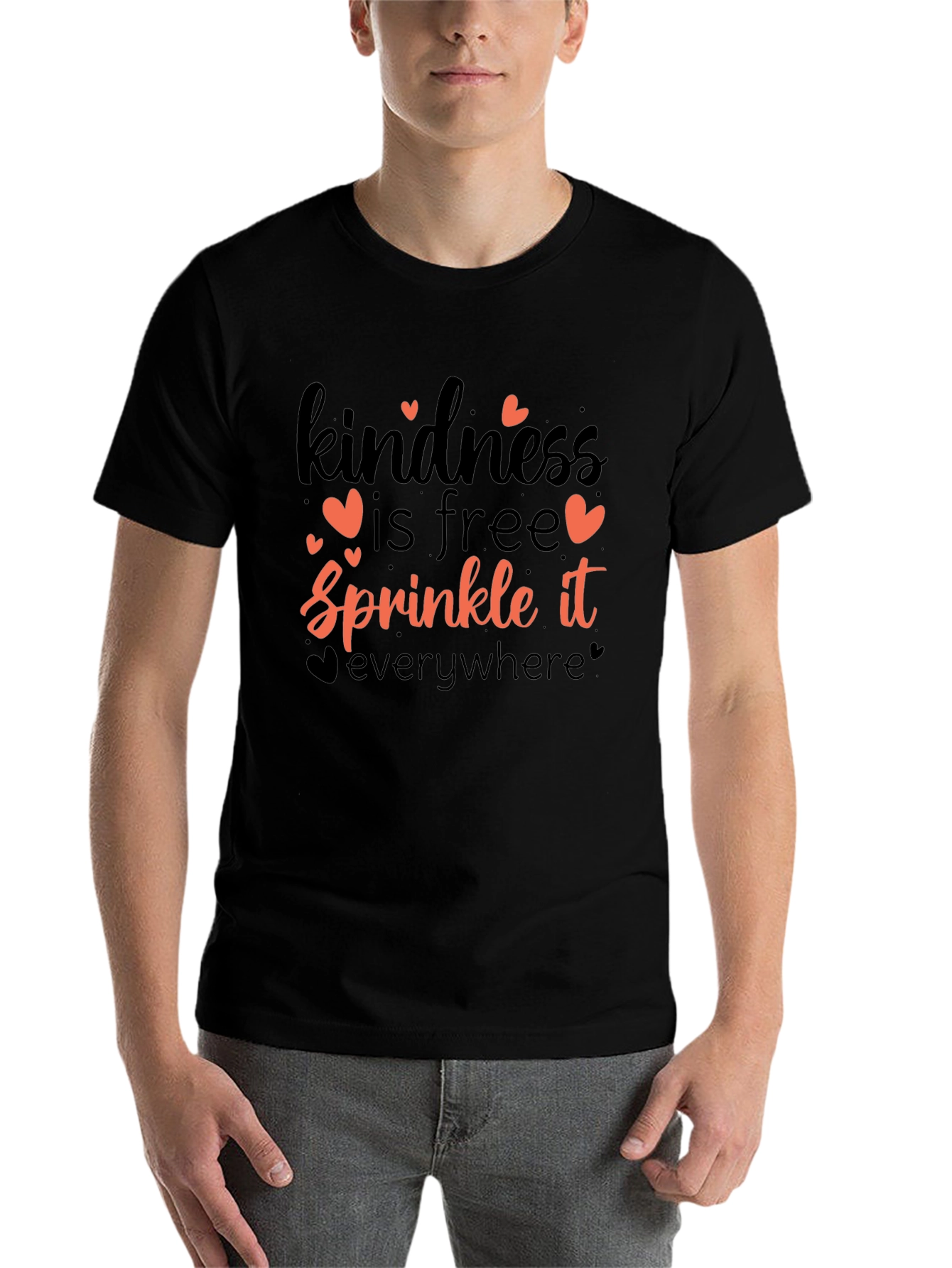 Black Kindness Sprinkle Tee -  Motivational Shirt view 7