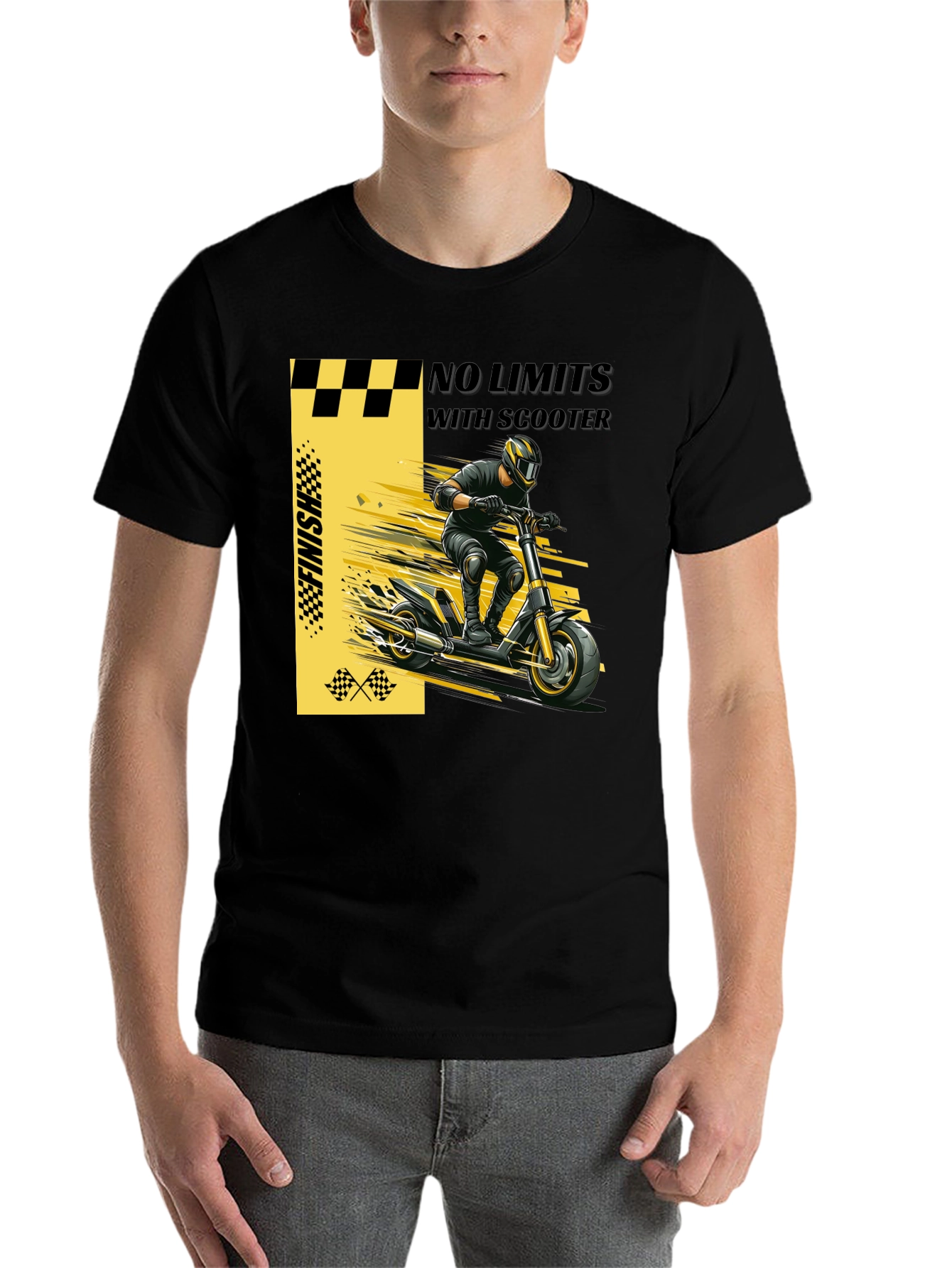Black No Limits Scooter Graphic T-Shirt view 7