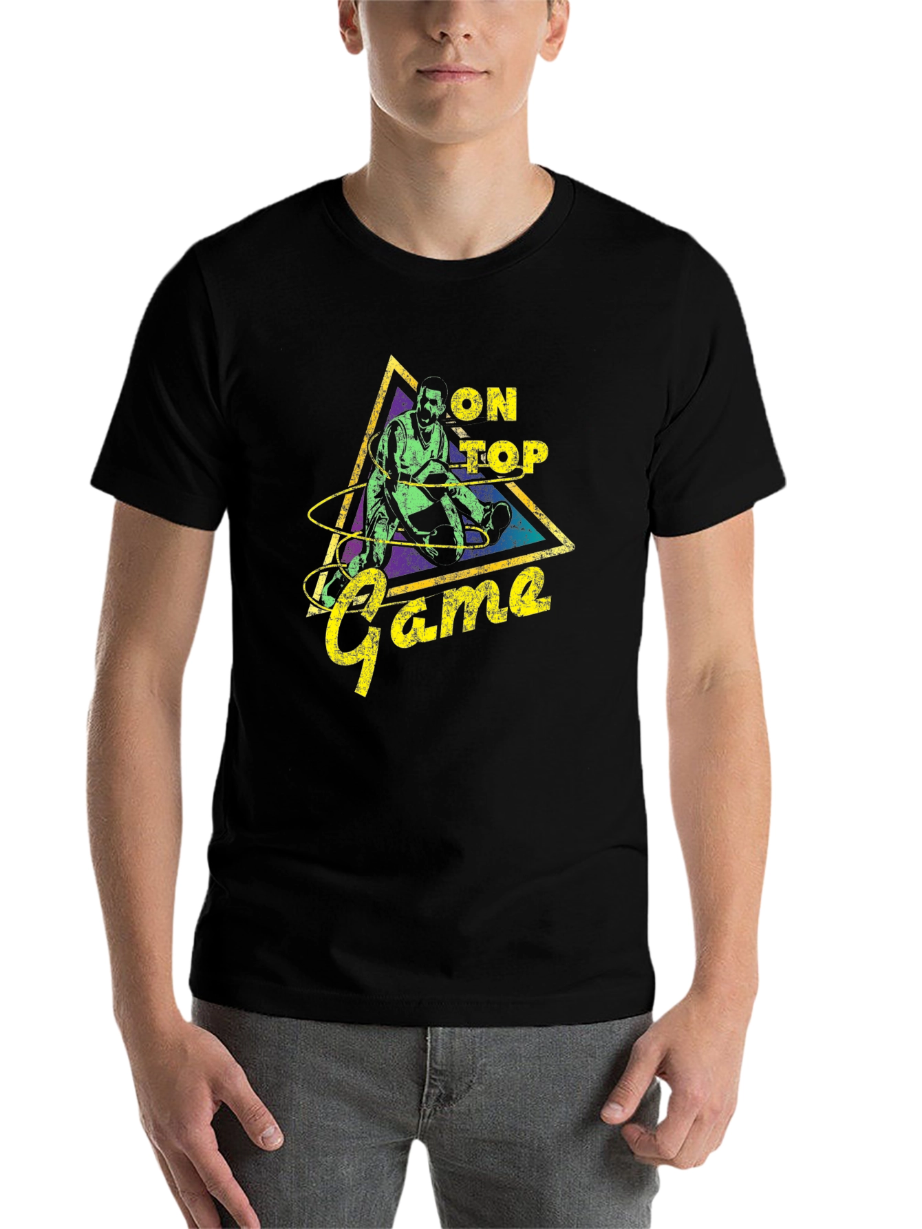 Black On Top Game Graphic Tee - Trendy Streetwear view 7
