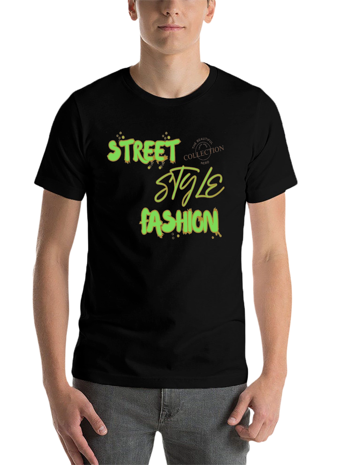 Black Street Style Fashion Graphic Tee - Trendy Black T-Shirt view 7