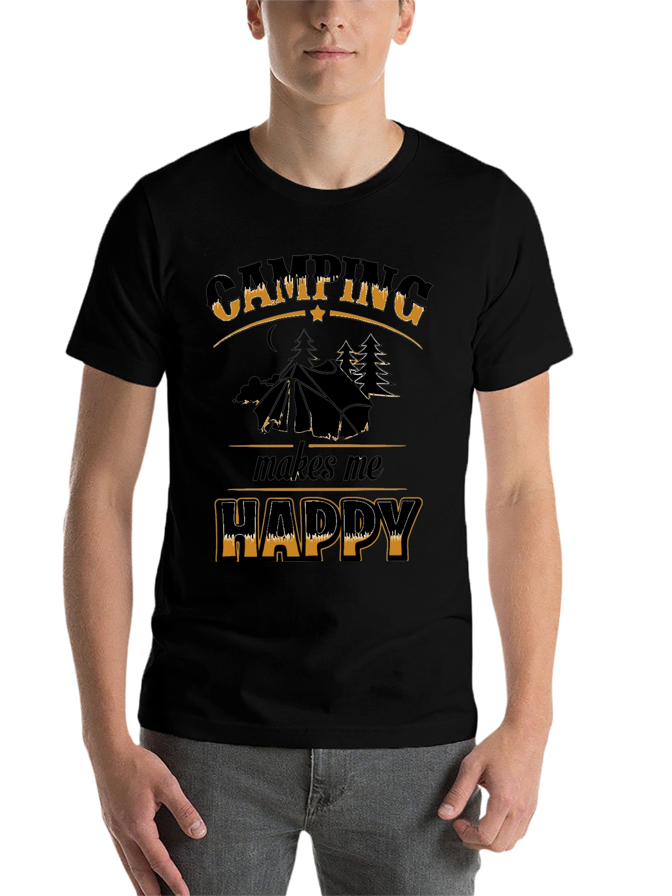 Camping Makes Me Happy Graphic Tee - 7