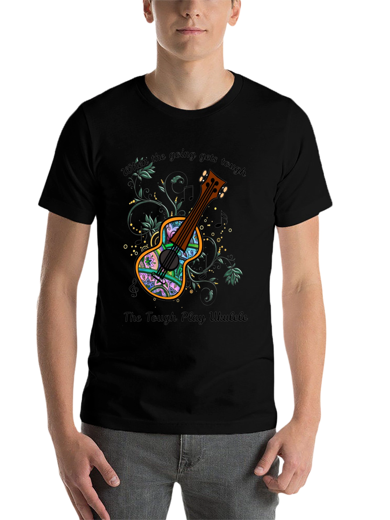 Black Ukulele Graphic Tee - When the Going Gets Tough view 7