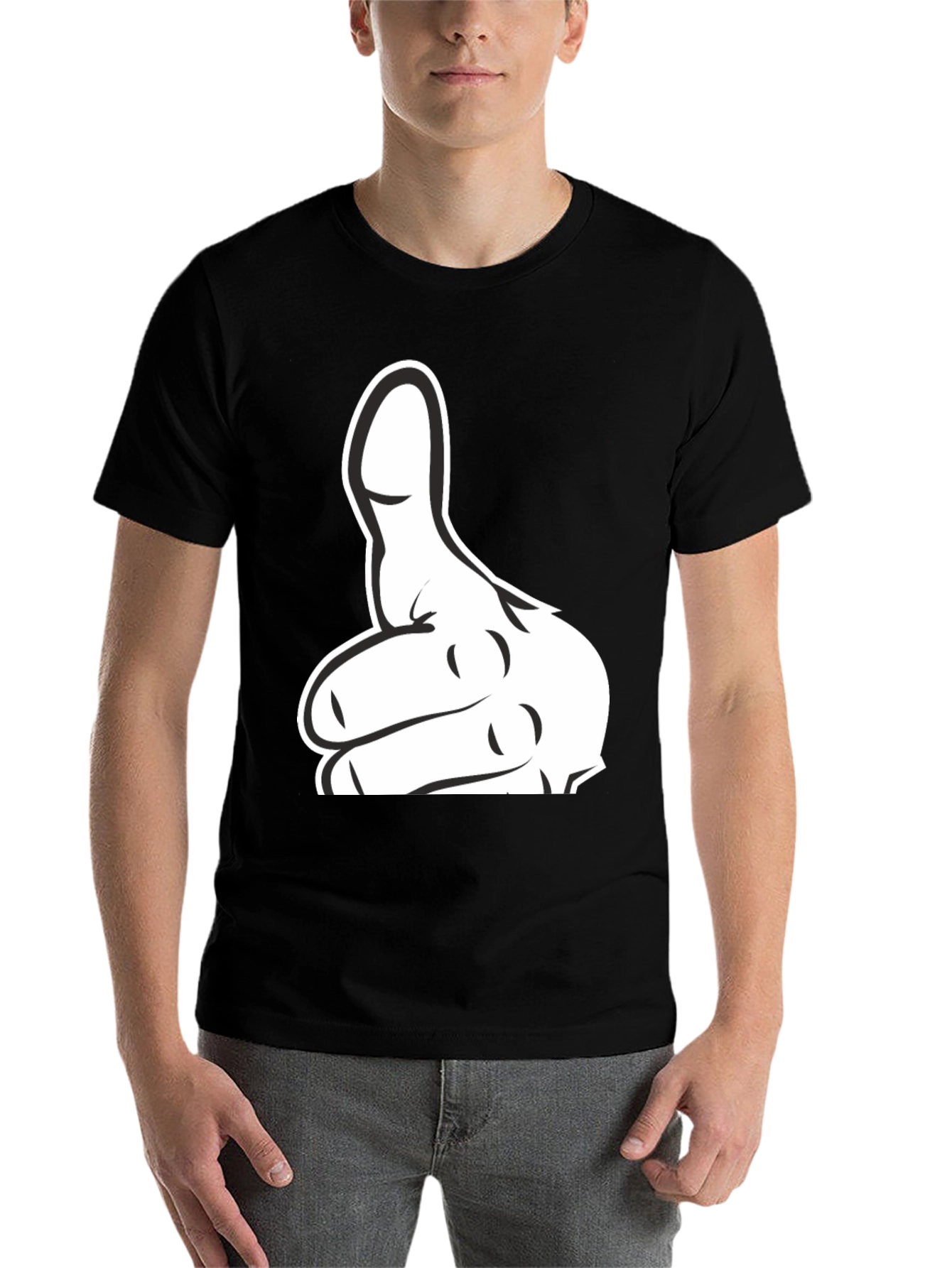 Black Thumbs Up Graphic T-Shirt - Black Cotton Tee view 7
