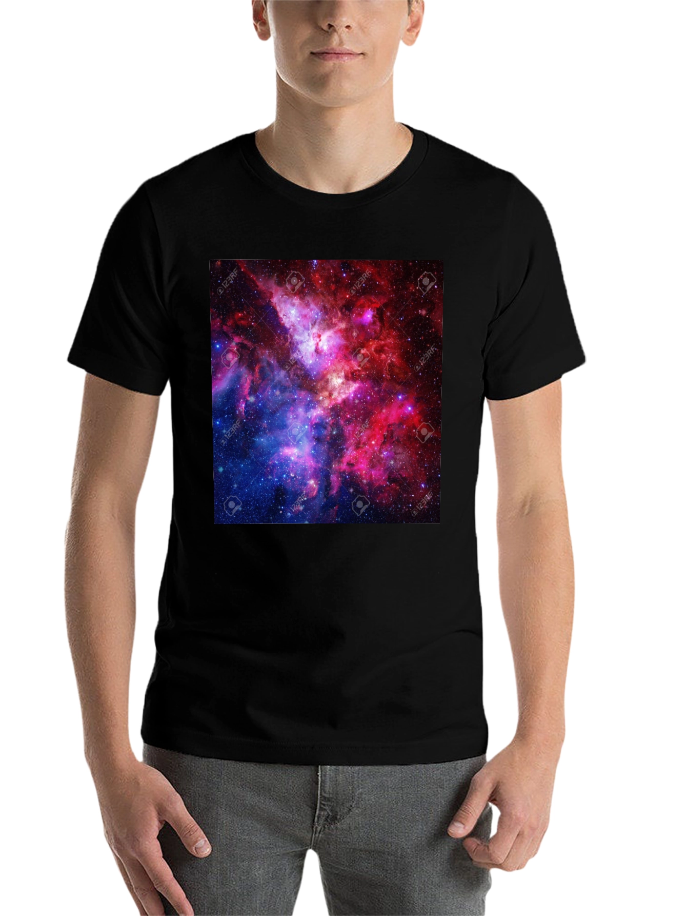 Galaxy Print Black T-Shirt - 7