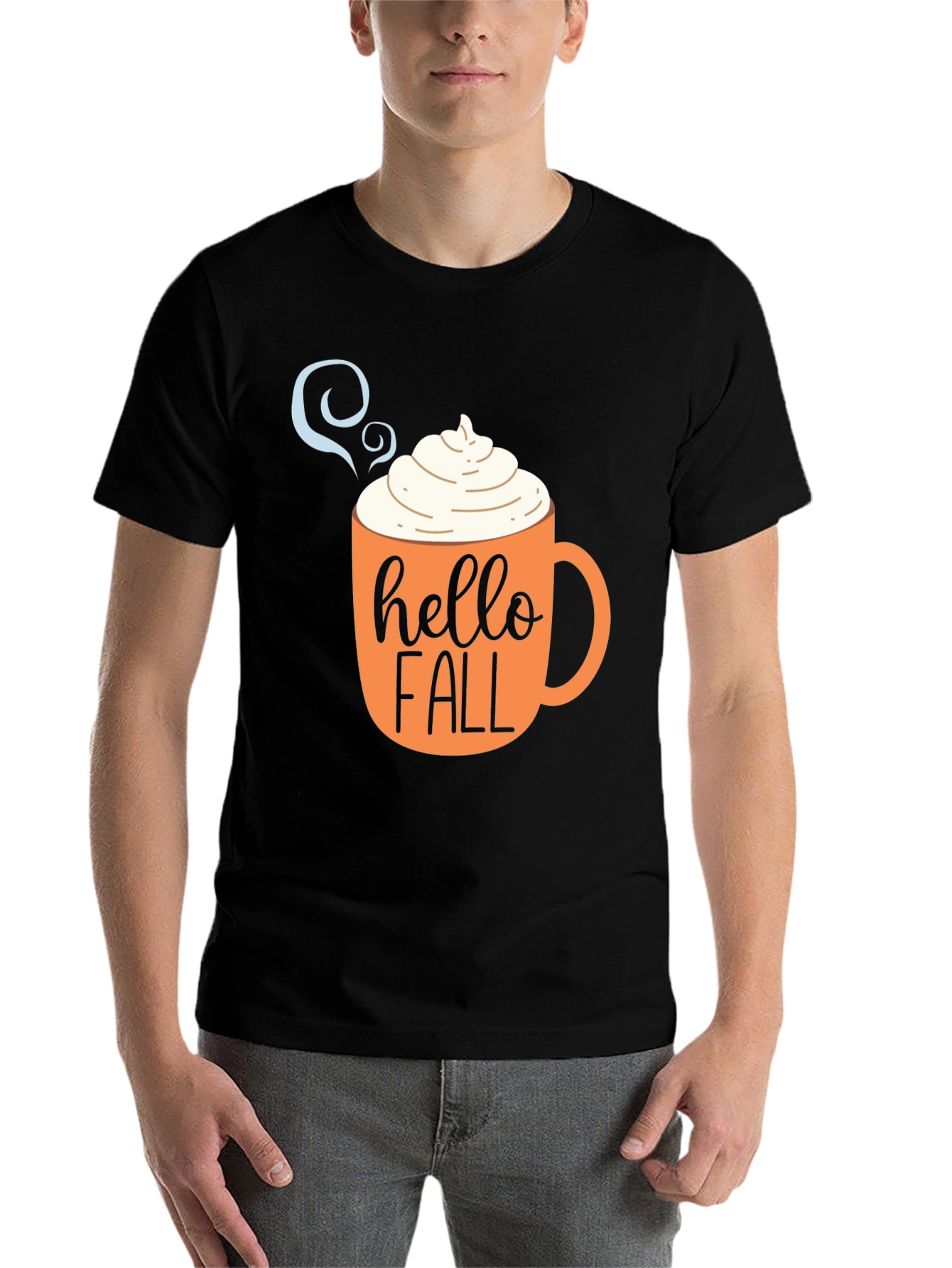 Black Hello Fall Coffee Mug T-Shirt view 7