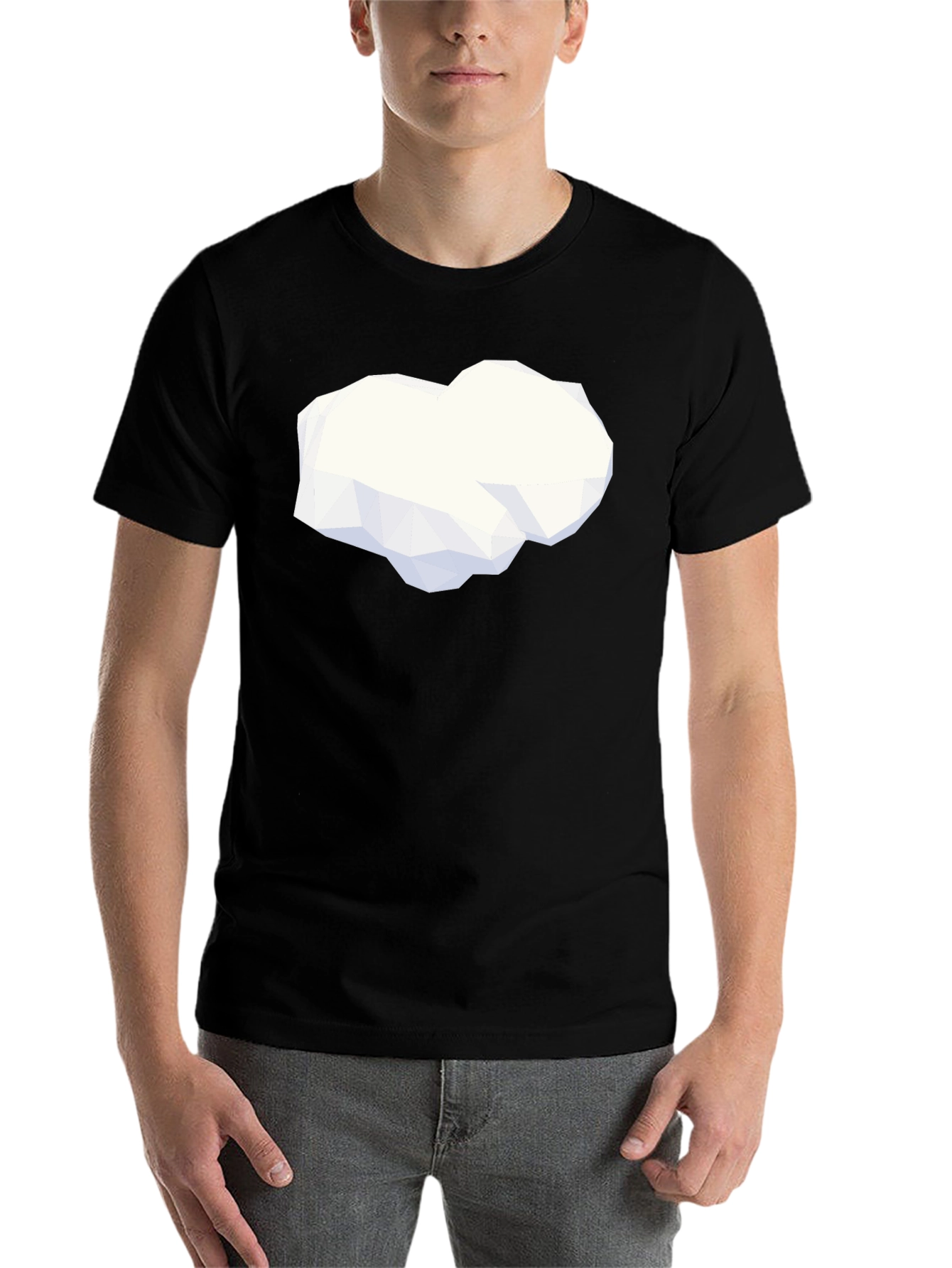 Black Geometric Cloud Graphic Tee - Modern Minimalist Design view 7