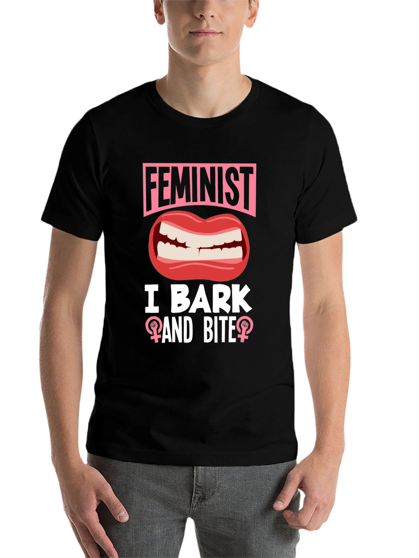 Black Feminist I Bark and Bite Graphic Tee view 7