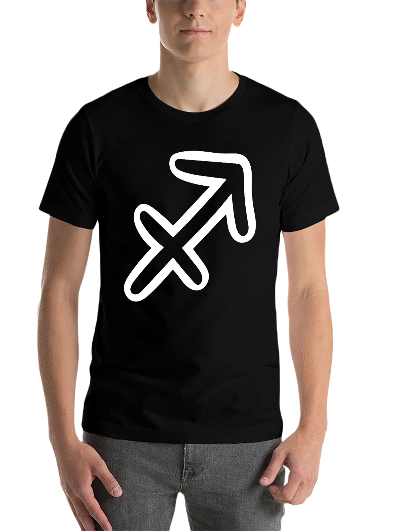 Black Sagittarius Zodiac Black T-Shirt view 7