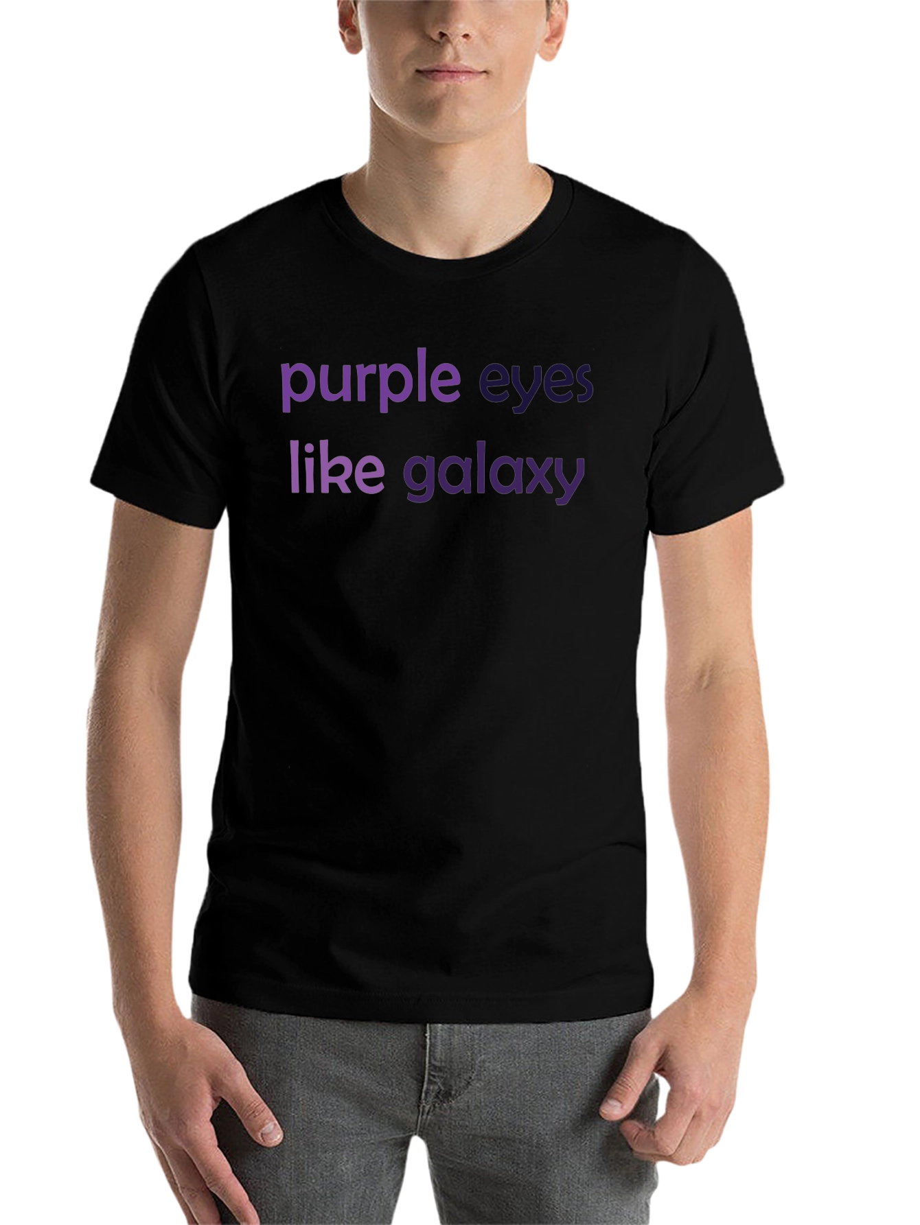 Black Purple Eyes Like Galaxy Graphic Tee view 7