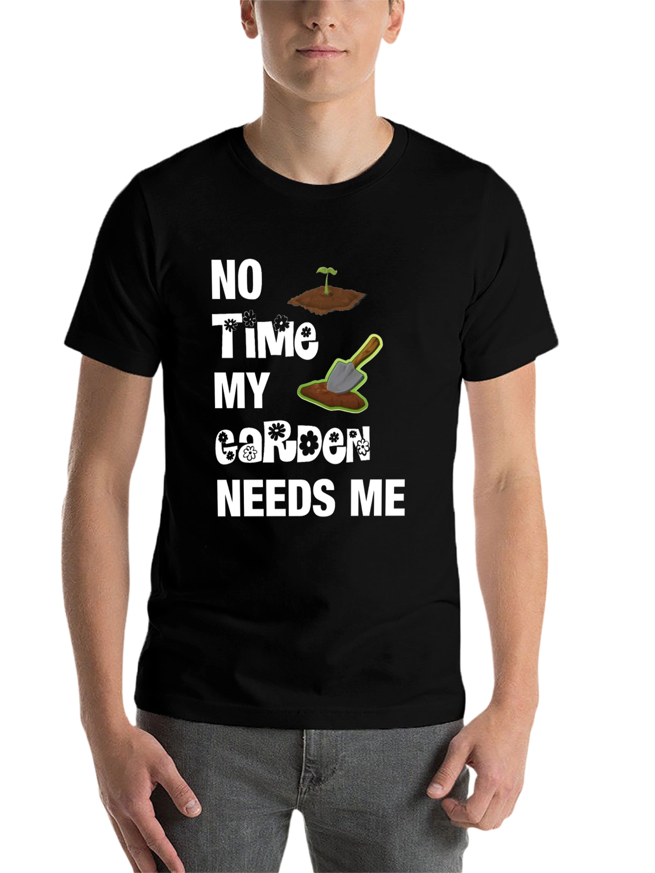 Black Gardener's Humor Tee - My Garden Needs Me T-Shirt view 7