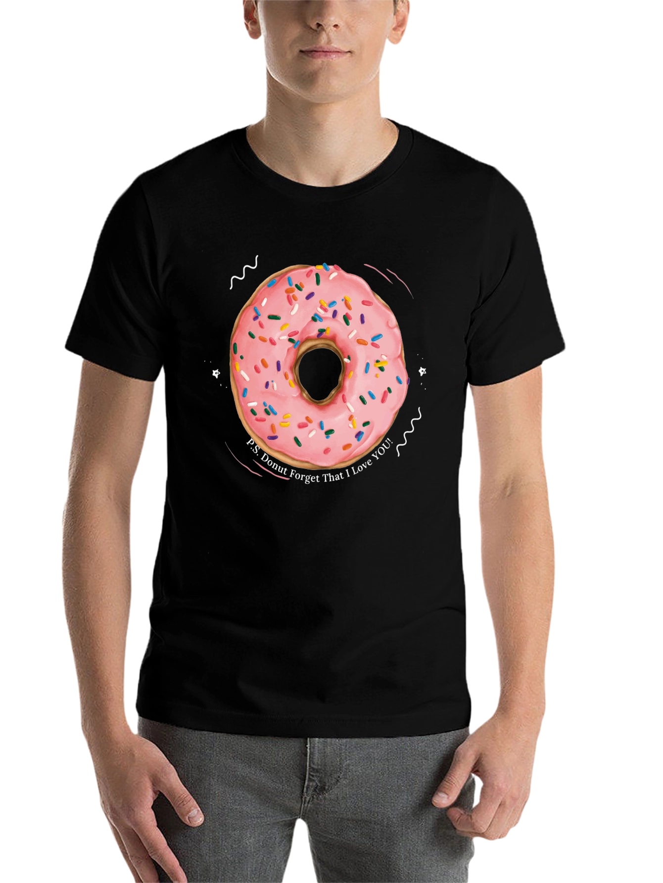 Black Donut Forget I Love You Black T-Shirt view 7