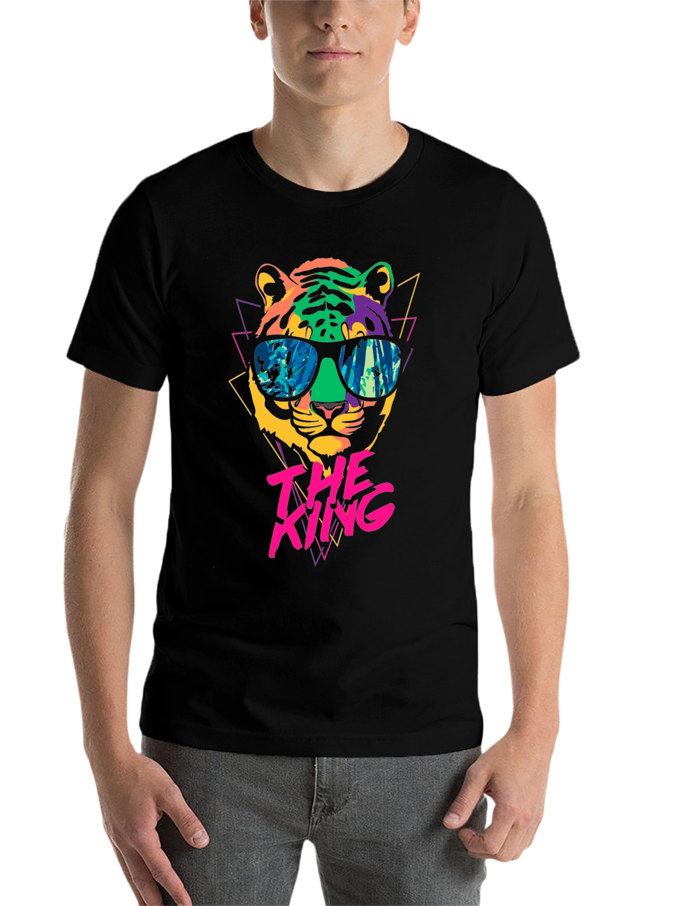 Black Cool Tiger Graphic Tee - The King view 7