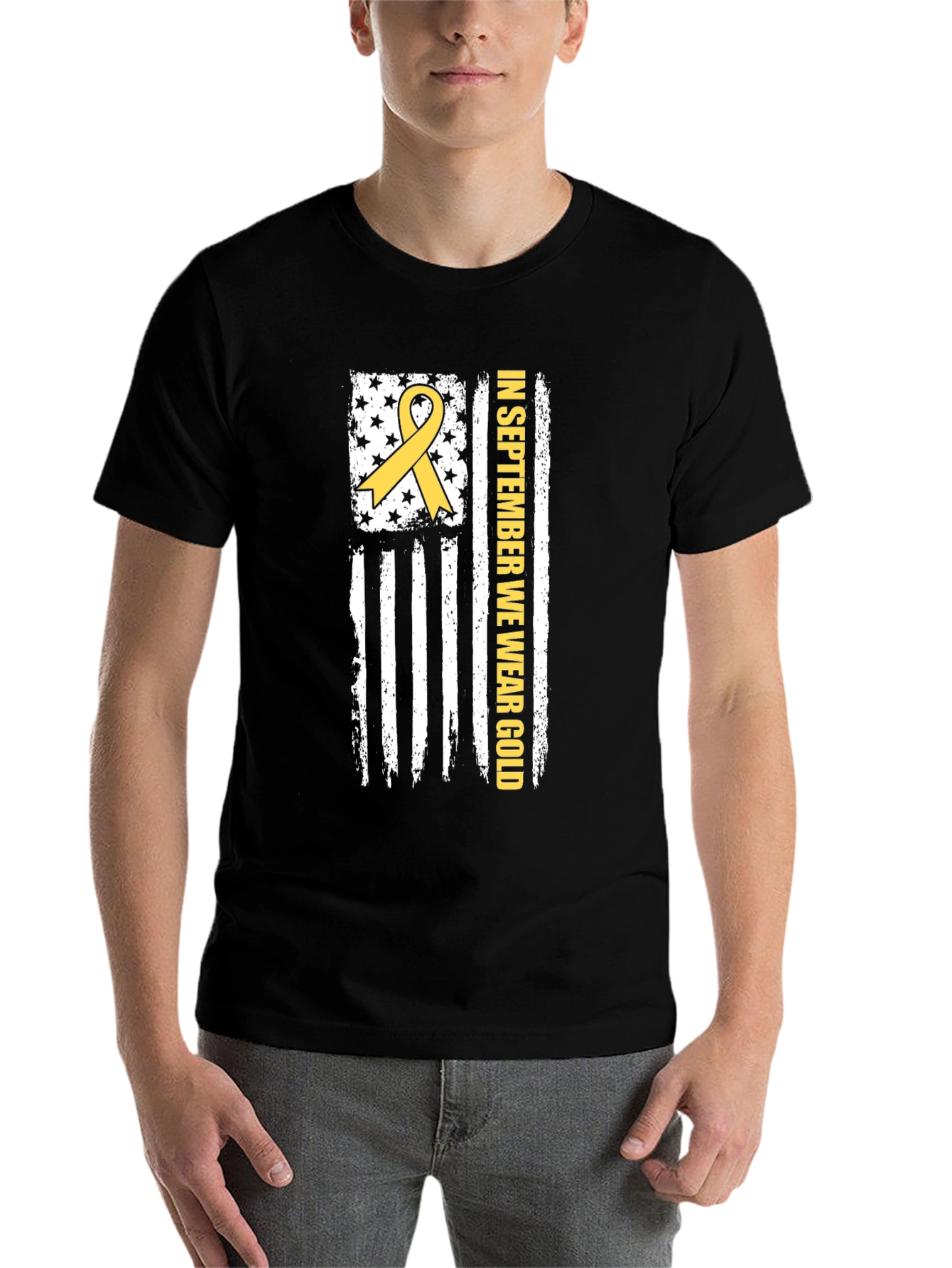 September Childhood Cancer Awareness Gold Ribbon T-Shirt - 7