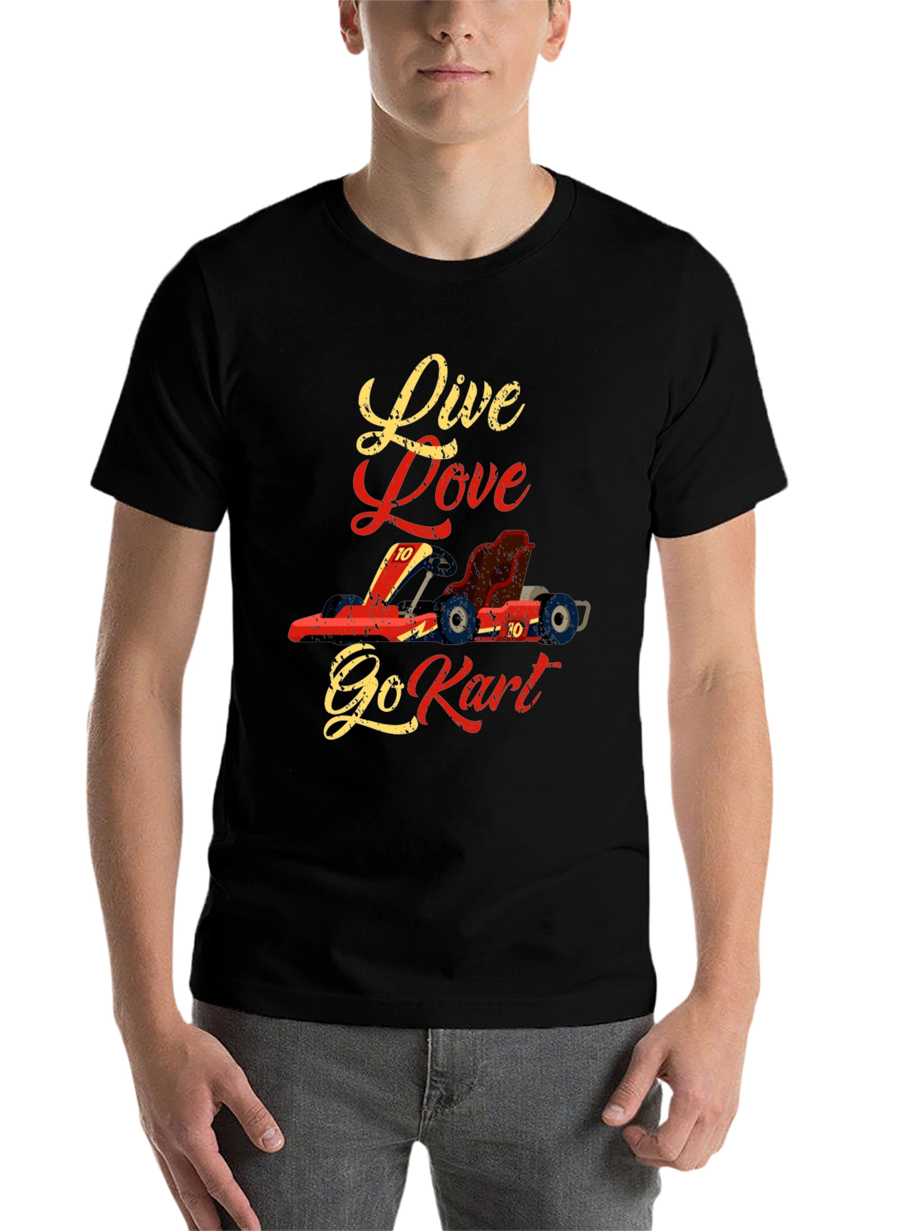 Black Live Love Go Kart T-Shirt view 7