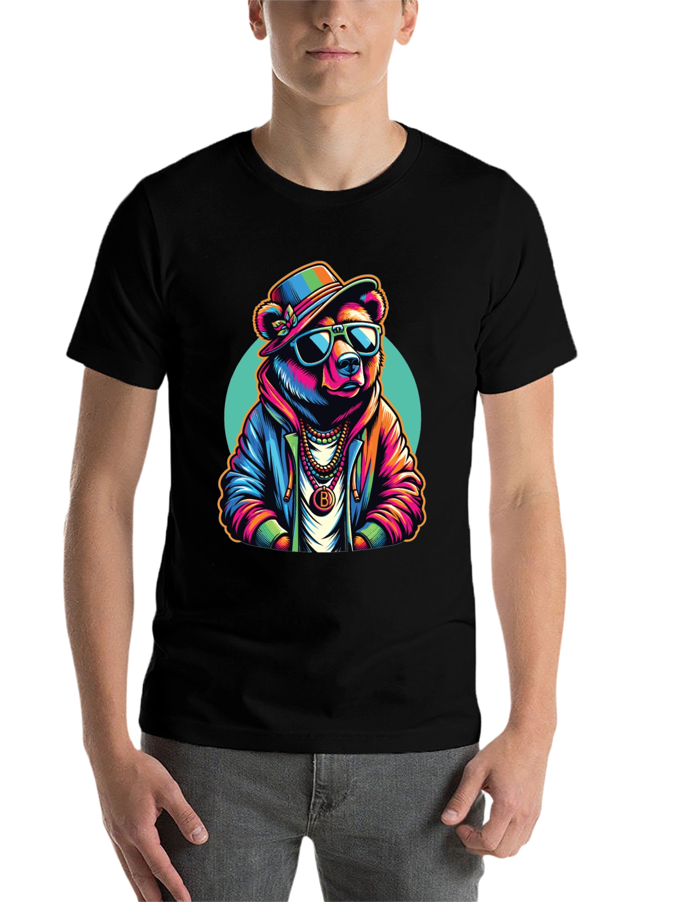 Black Cool Bear Graphic T-Shirt - Stylish & Unique Design view 7
