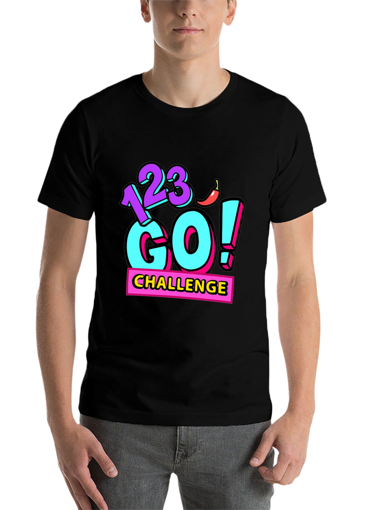 Black 123 Go! Challenge Graphic T-Shirt view 7