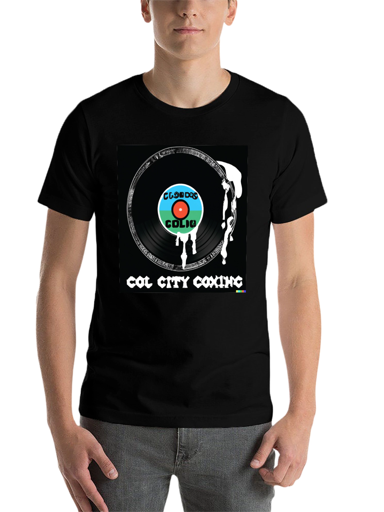 Black Col City Coxing Record Design Black T-Shirt view 7