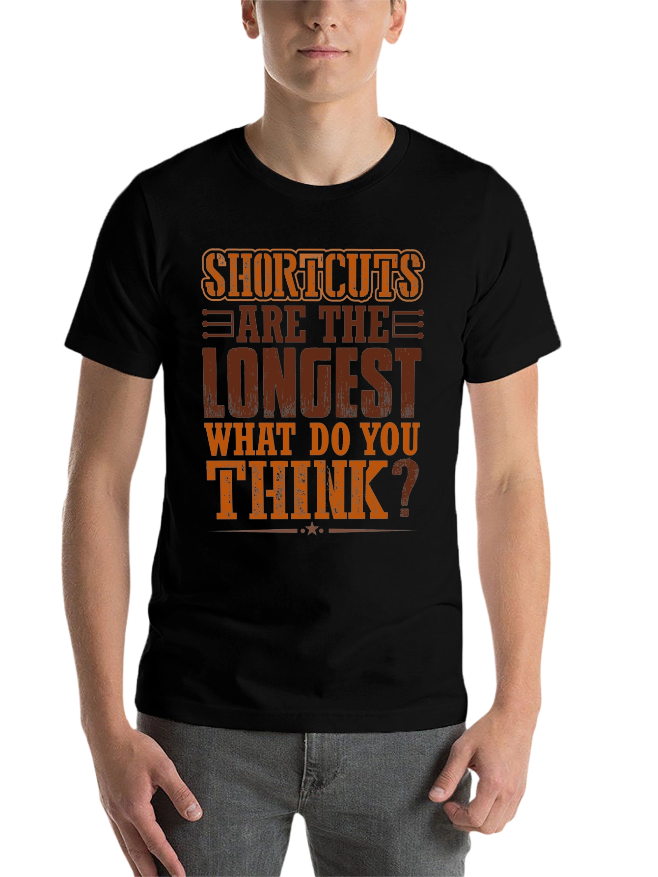 Black Shortcuts Are The Longest T-Shirt view 7