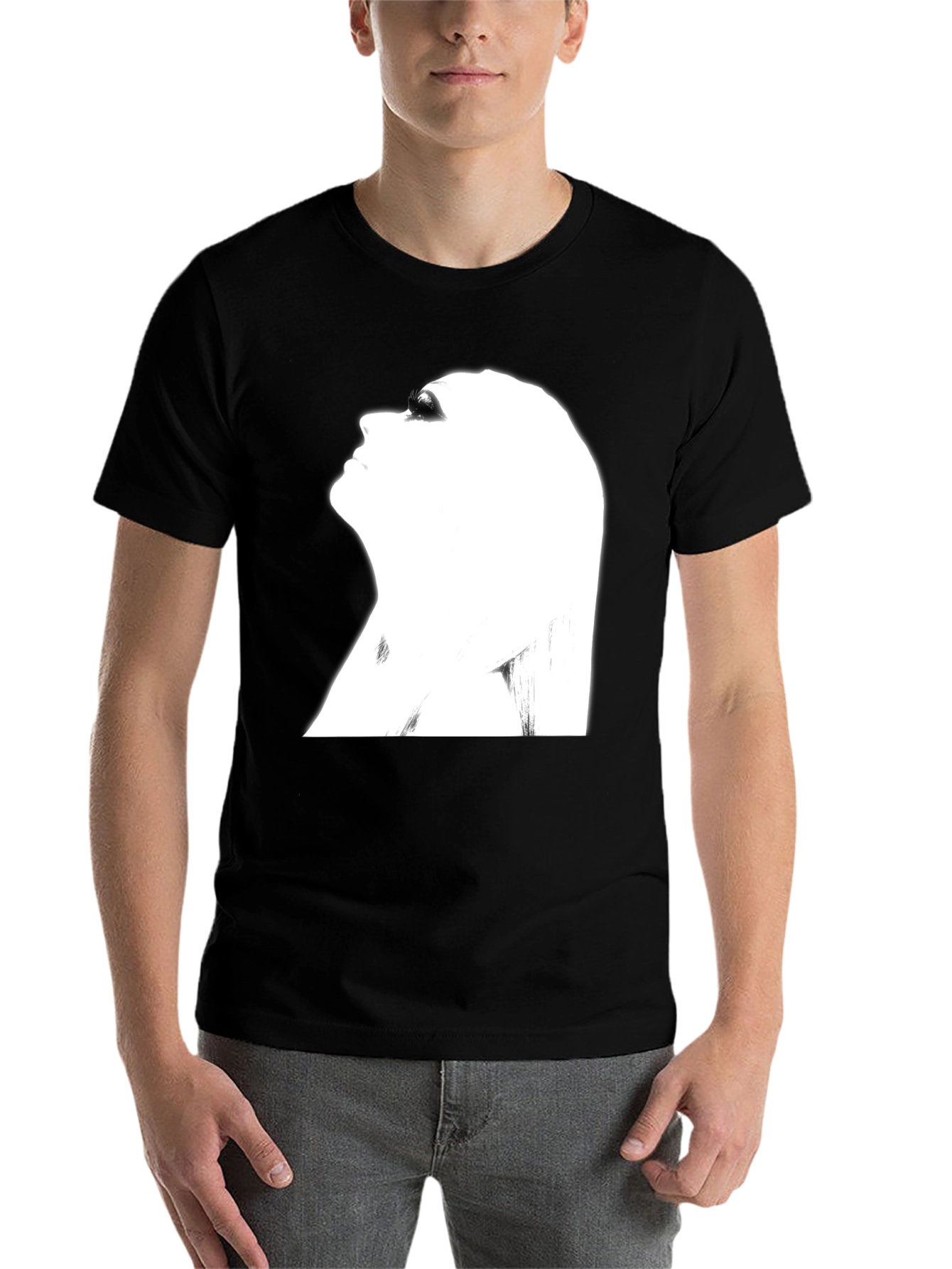 Black Silhouette Graphic Tee - Modern Black T-Shirt view 7