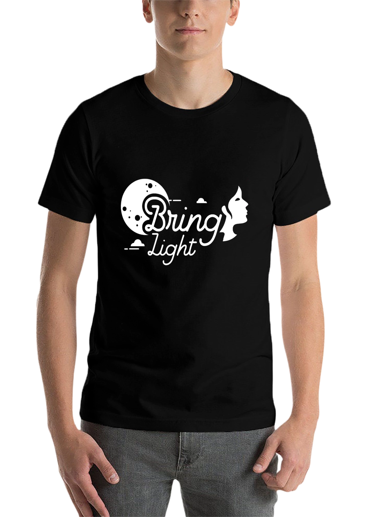 Black Bring Light Black Graphic Tee - Premium Cotton view 7
