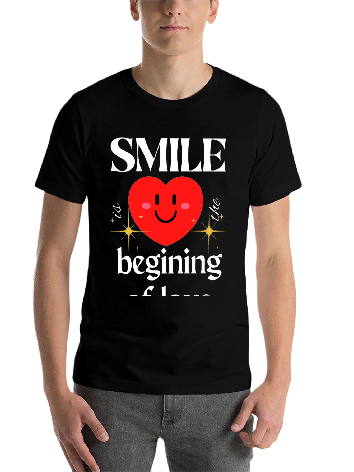 Black Smile Beginning of Love Graphic T-Shirt view 7