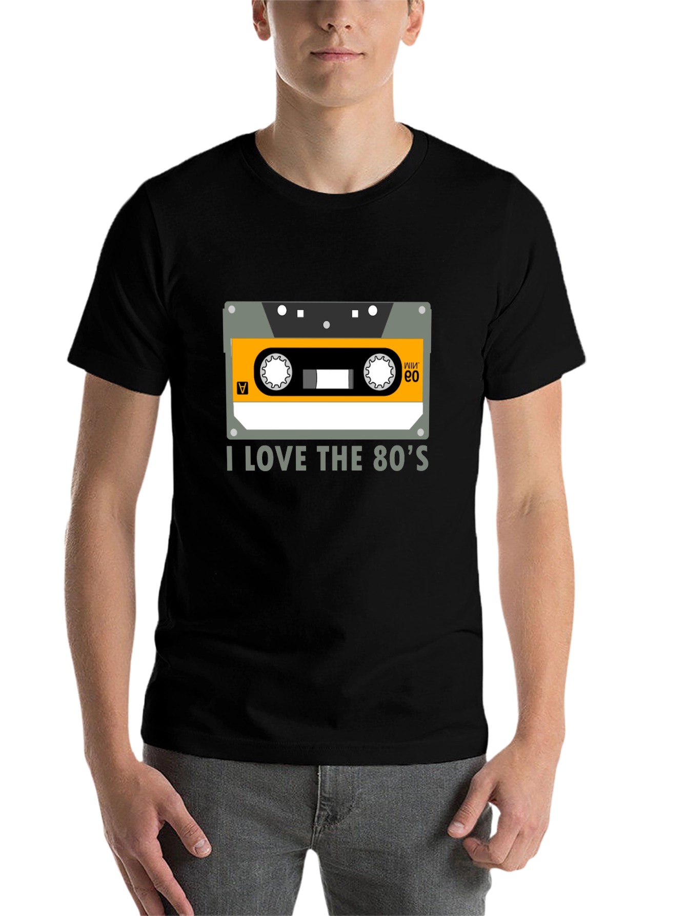Black I Love the 80's Cassette Tape Black Graphic Tee view 7